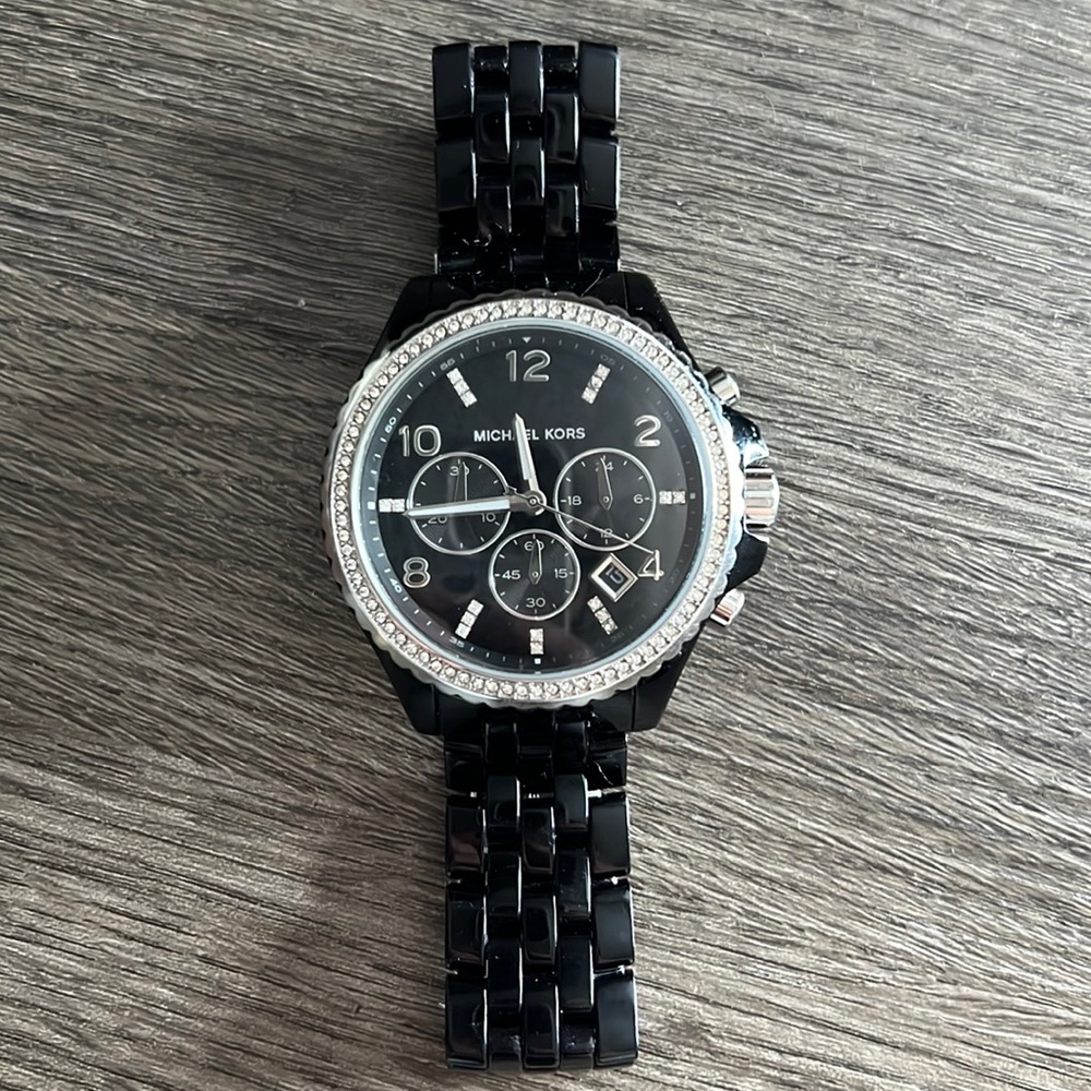 Michael Kors Black Plastic Band Watch